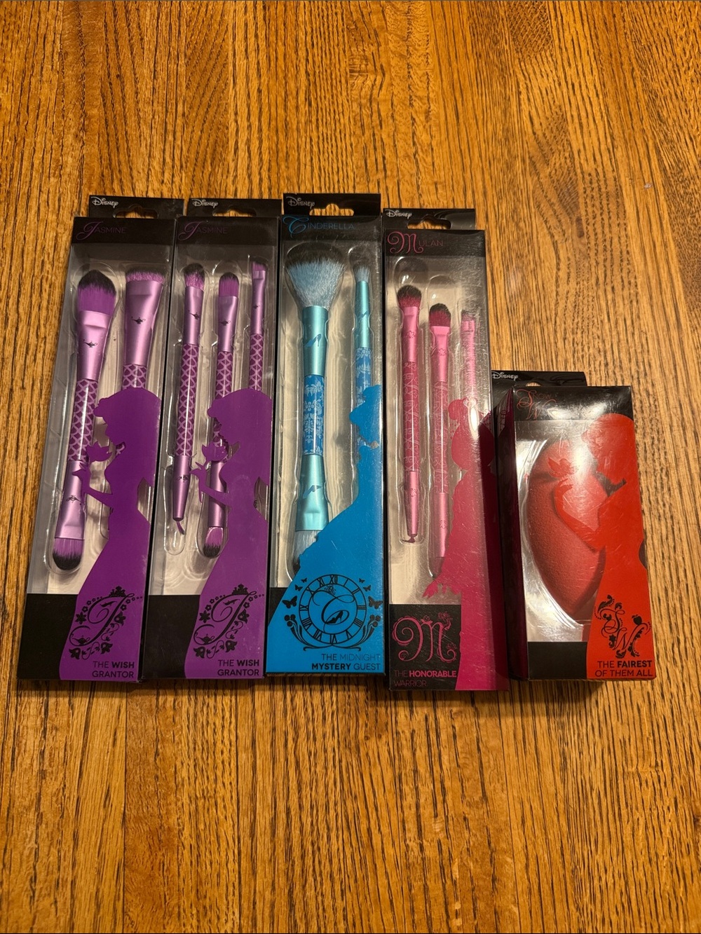 Disney Princess Makeup Brush & Sponge Sets - Purple, Blue, Pink, Red